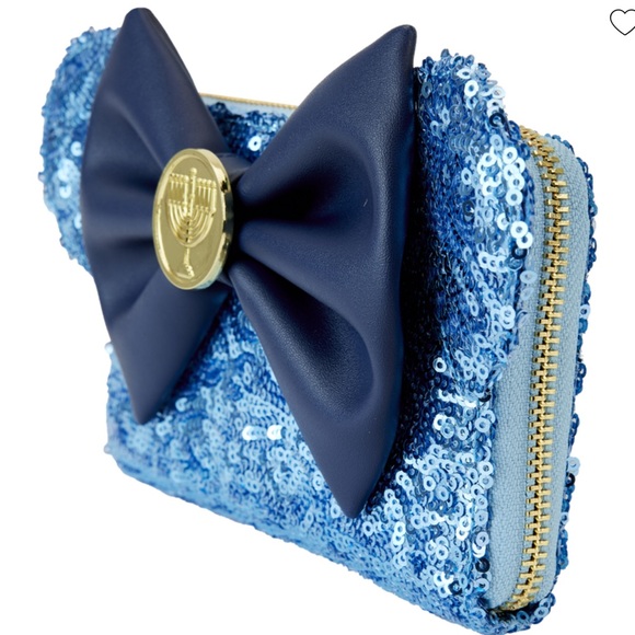 Loungefly Disney Mickey Hanukkah Sequin Glow Mini Backpack & Wallet NWT - Picture 8 of 10